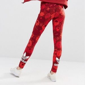Adidas Originals Floral Leggings With Trefoil Logo